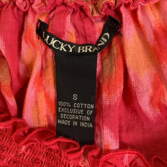 Lucky Brand Small Blouse Red Boho Gypsy - Picture 4 of 6